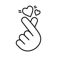 Korea hand love heart sign