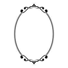 Oval Ornamental frame vector border