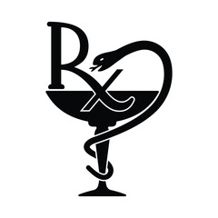 rx logo pharmacy snake symbol
