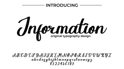 Information Font Stylish brush painted an uppercase vector letters, alphabet, typeface