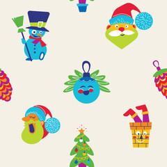 Light Christmas Icon Pattern vector