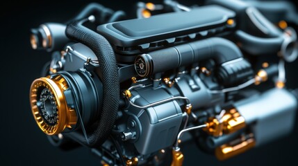 Detailed Close-Up of a High-Performance Engine Component