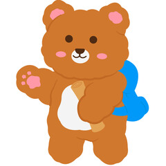 Cute Bear Holding Paper Illustration