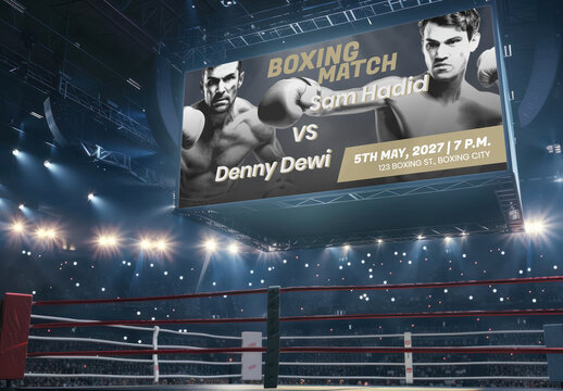 Screen Boxing Stadium Display Mockup With Generative AI