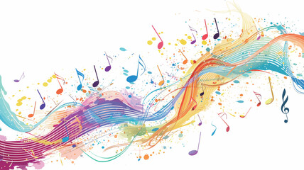 Fototapeta premium Colorful musical notes on a white background. Eps 10 vector file. 