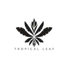 tropical leaf icon logo vector