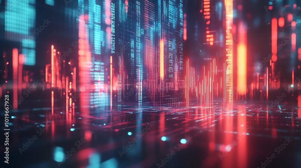 Leinwandbilder futuristic business digital financial data technology concept for future big data analytic and busin