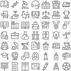 Academy School Study Learn College Education Icon Set. Perfect for user interface, new application
