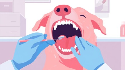 Naklejka premium stylized vector illustration of veterinary dental