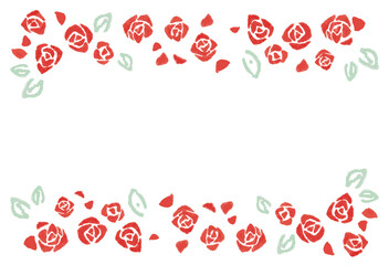 水彩風　バラのメッセージカード