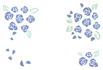 水彩風　バラのメッセージカード