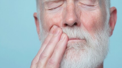 Fototapeta premium elderly gentleman experiencing oral pain, rich