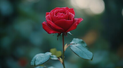 Red rose roses flowers red flowers nature photography nature photos red and green flower with green background aesthetic photos vintage photography closeup : Generative AI