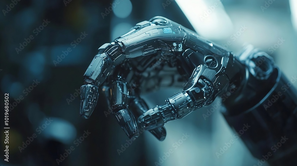 Fototapete businessman using technology AI for working tools Chat bot Chat with AI using technology smart robot AI artificial intelligence to generate something or Help solve work problems : Generative AI