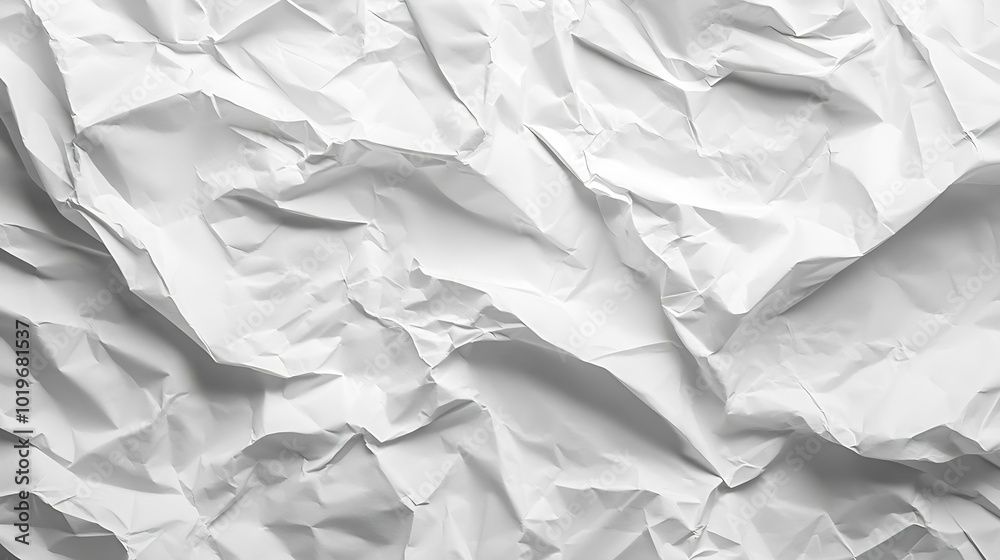 Poster crumpled white paper texture background : generative ai