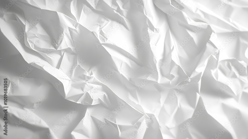 Poster white crumpled paper poster texture background : generative ai