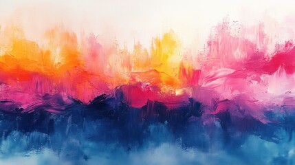 Fototapeta premium A vibrant abstract watercolor painting, blending soft pastel shades with bold splashes of color.