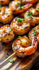 Juicy Grilled Shrimp Skewers with Garlic Flavor
