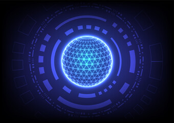 Global connection network background. Futuristic circuit board. Internet or communication technology. Map points and business concept. Vector illustration.