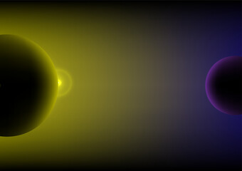 Planets glowing on the horizon vector illustration