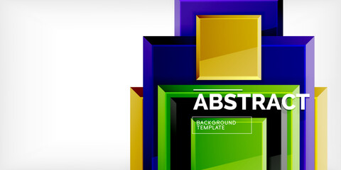 Colorful squares with reflections abstract background design. Vector Illustration For Wallpaper, Banner, Background, Card, Book Illustration, landing page