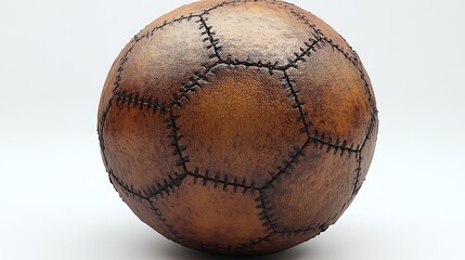 Single football isolated on a clean white background ready for play detailed design