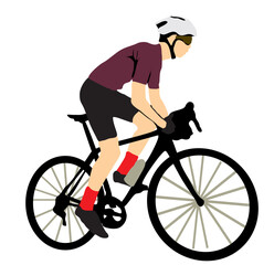 Naklejka premium sport man cyclist full isolated on white background 