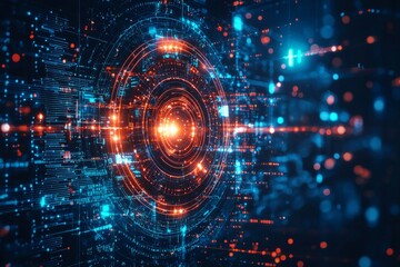 Obraz premium Digital Technology background of data and network