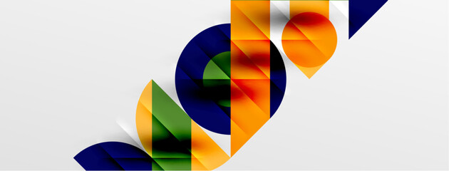 Round shapes, circles and lines minimal geometric background. Vector Illustration For Wallpaper, Banner, Background, Card, Book Illustration, landing page