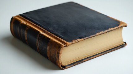 Obraz premium Single Hardcover Journal Isolated on a Bright White Surface, Minimalist and Modern Design