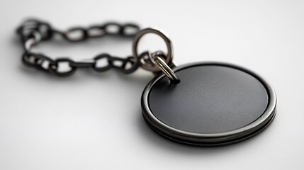 Single keychain isolated on a clean white background modern and sleek design