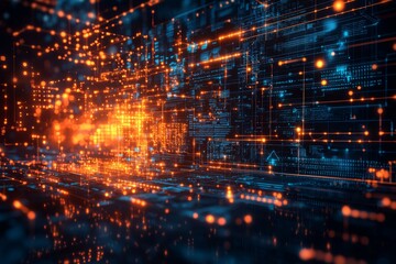 Fototapeta premium Digital Technology background of data and network