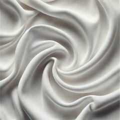 Obraz premium A luxurious white silk fabric with smooth, flowing folds creating a spiral pattern. The elegant texture makes it ideal for backgrounds, fashion design, or textile-related projects.