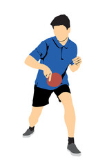 table tennis athlete full isolated on white