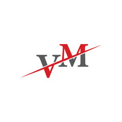 VM Minimalist Logo with Dynamic Diagonal Line