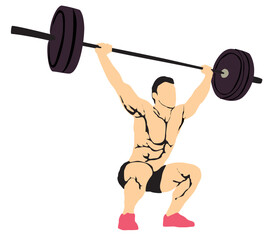 man lifting weights