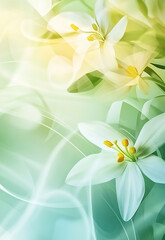 Obraz premium Softly blurred spring background, ideal for holiday-themed wallpapers Close up of tree branch with white blossoms 