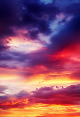 A dramatic sunset over the Rocky Mountains with vibrant colors abstract vivid sky at sunset