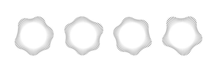 Radial wave sound lines circular frame