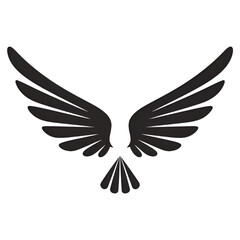 Obraz premium A vector silhouette image of a wings icon with a white background 