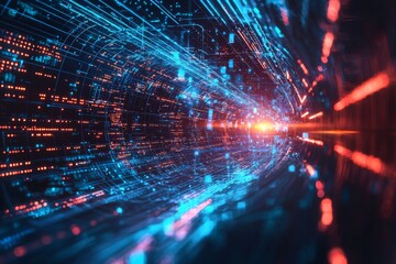 Fototapeta premium Digital Technology background of data and network