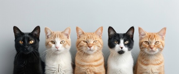 Charming Cats A Colorful Lineup of Felines Showcasing Their Unique Personalities
