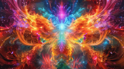 Abstract Colorful Cosmic Butterfly 
