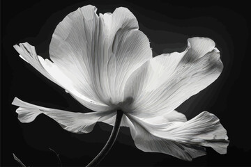 Black and White Flower Petal Detail 
