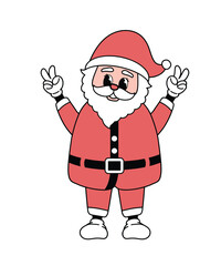 Retro Santa vector, Vintage Santa vector, Christmas Santa Claus vector, Vintage Santa Clipart, Retro Christmas Character eps, Groovy Santa