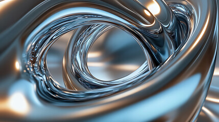 Fluid metallic swirl with reflective surfaces and dynamic movement