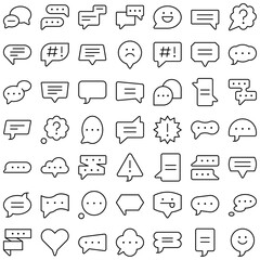 Speech Bubble Chat Conversation Talk Message Icon Set. Perfect for user interface, new application
