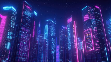 Obraz premium Neon Cityscape