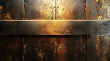 Bronze metal plate with brushed surface, horizontal streaks, sleek industrial look with soft lighting, steel sheet details enhancing the warm tones