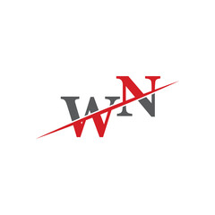 WN Minimalist Logo with Dynamic Diagonal Line
